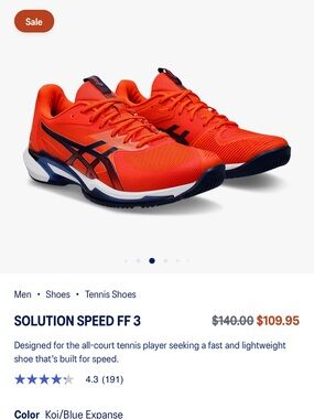 ASICS Koi Orange and Navy Tennis Shoes